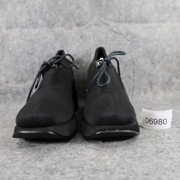 Edward Paul Shoes Women 8.5 Wedge Oxford Fashion Platform Lace Up Academia Black - Picture 3 of 16